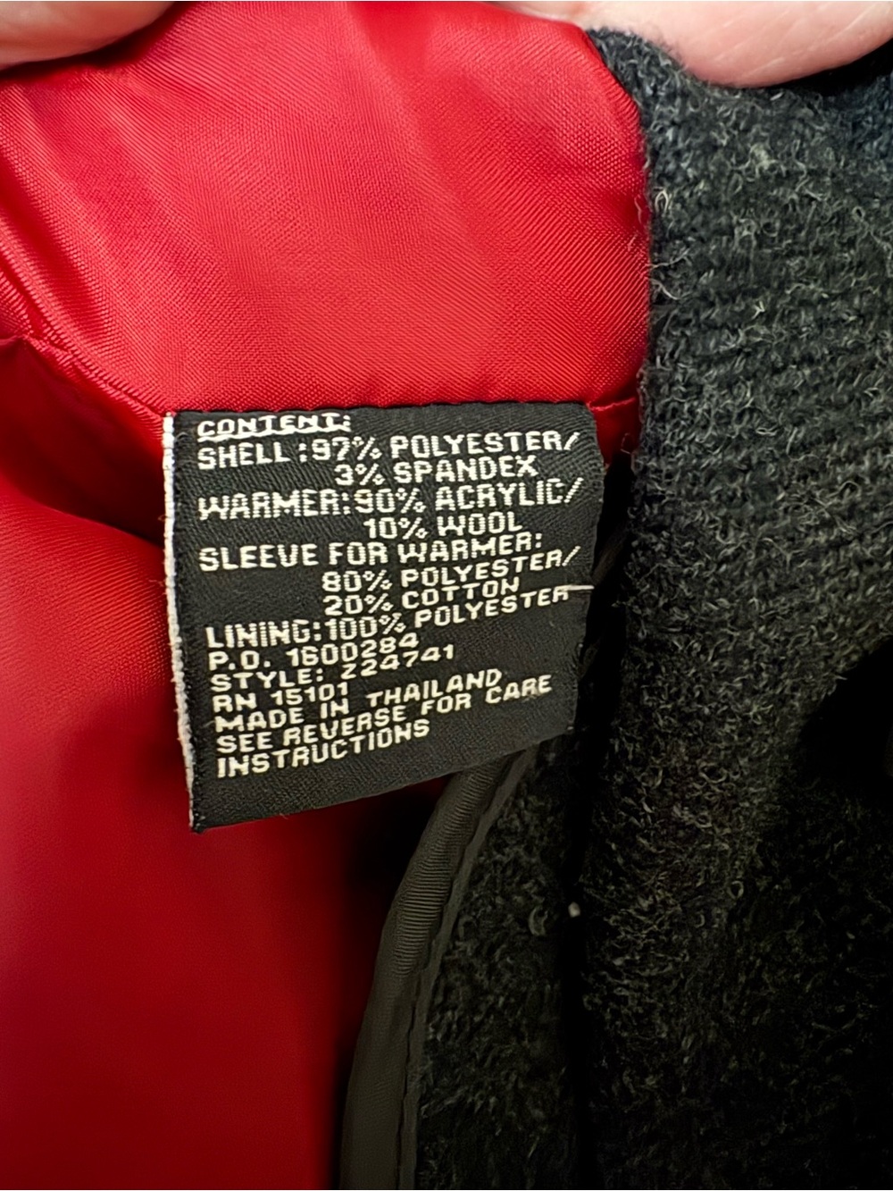 Jones New York Red Trench Coat with Black Hood Trim - Picture 5 of 11